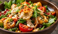 Ensalada de vegetales servida en un tazón · Imagen ilustrativa generada con IA